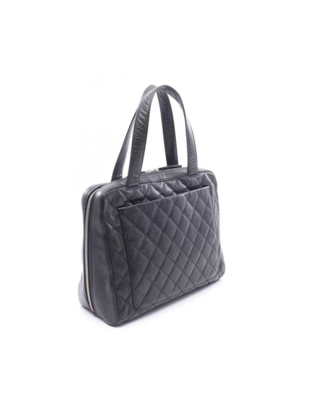 Chanel Tote Quilted Black Caviar Leather